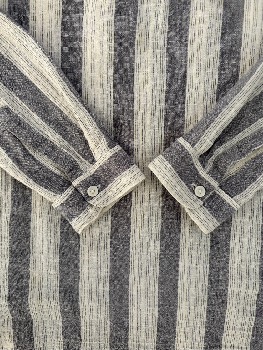 Linen Cotton Tunic Blouse Top Striped White Grey Breathable by BeachLunchLounge - Picture 14 of 17